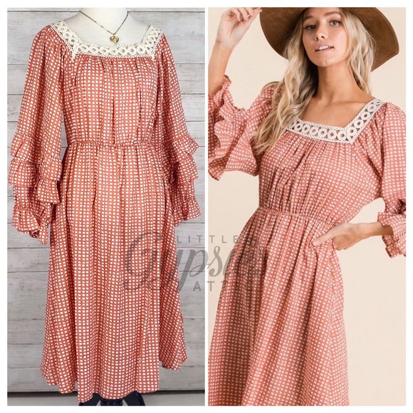 Ces Femme Dresses & Skirts - Handmade Farmhouse Prairie Midi Dress